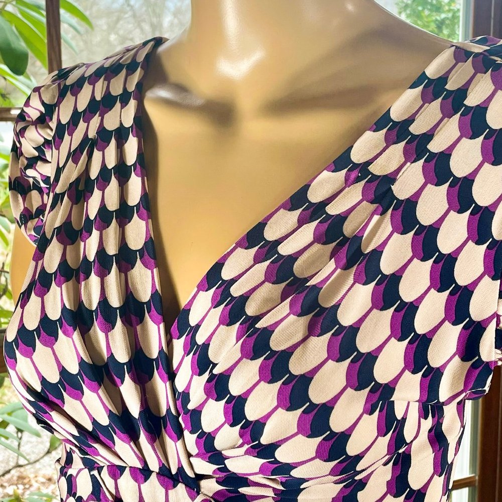 ⭐️HP⭐️NANETTE LEPORE▪️Retro Abstract Tea Midi Dress - Picture 3 of 7